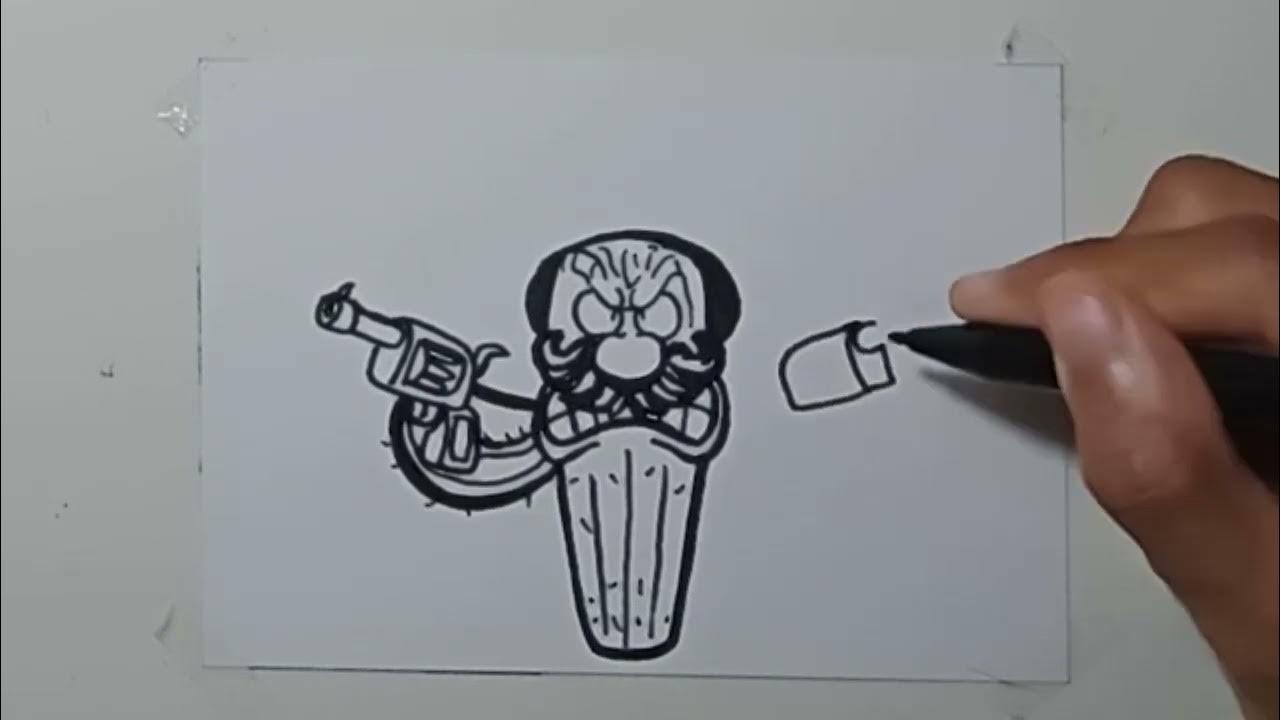 Drawing Grafiti angry cactus thumbnail