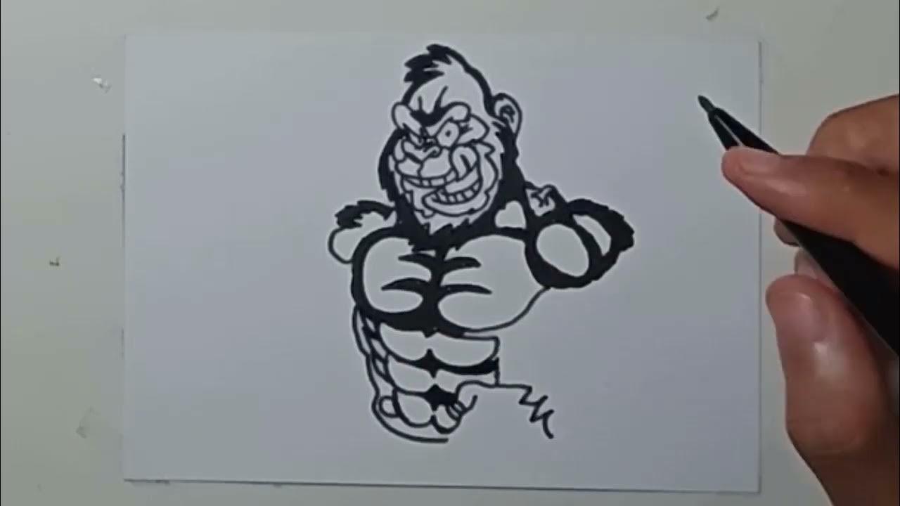 draw cartoon grafiti evil gorila thumbnail