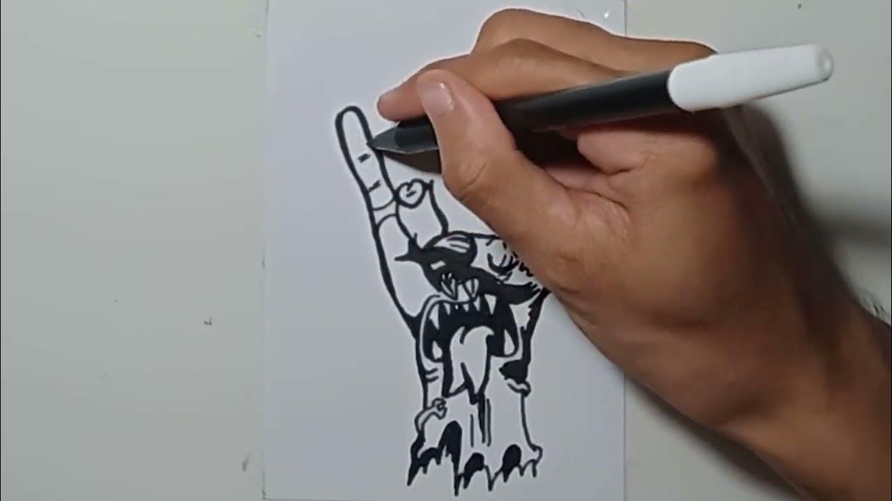 draw cartoon grafiti devil horns thumbnail