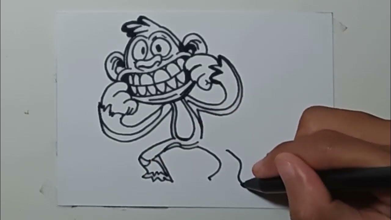 drawing cartoon monkey thumbnail