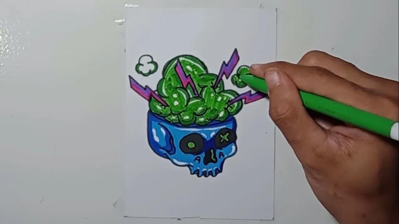 Menggambar Grafity Karakter TENGKORAK BEROTAK KILAT thumbnail