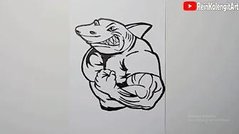 MENGGAMBAR GRAFITI VECTOR KARAKTER HIU🦈 BEROTOT 💪 thumbnail