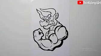 MENGGAMBAR GRAFITY VECTOR BULL MASCOT thumbnail