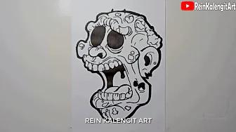 MENGGAMBAR GRAFITI VECTOR KARAKTER KEPALA ZOMBIE #2 #shorts thumbnail