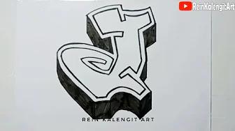 Menggambar Grafity Letter J 3D Keren thumbnail