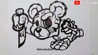 MENGGAMBAR GRAFITY VECTOR KARAKTER TADY BEAR ZOMBIE KEREN #102 thumbnail