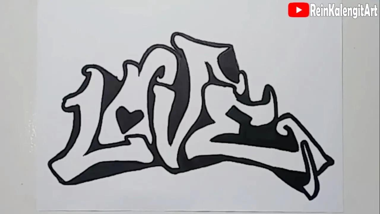 Menggambar Grafity LOVE Simpel Dan Keren thumbnail