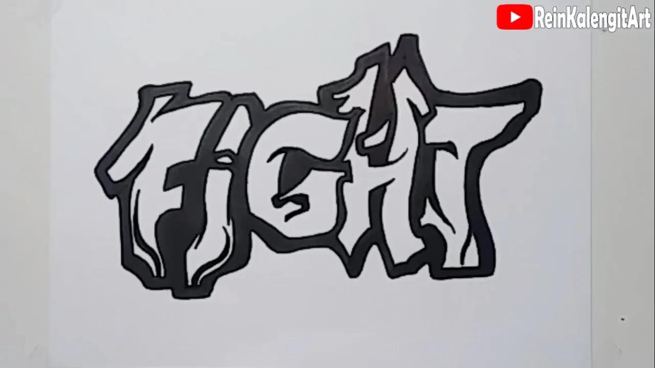 Menggambar Grafity Text FIGHT Simpel Dan Gaul thumbnail