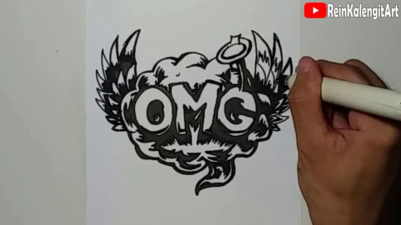 Menggambar Grafity Text OMG simpel dan keren thumbnail