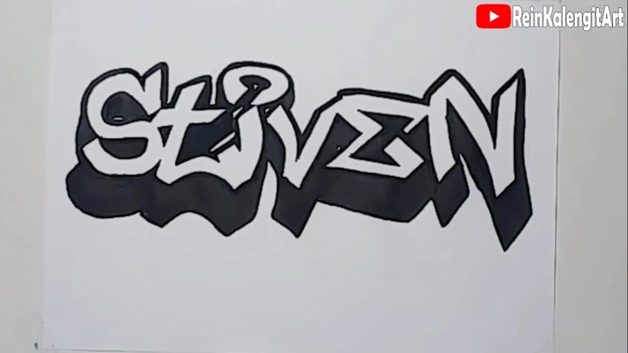 Menggambar Grafity Nama STIVEN | riquest thumbnail