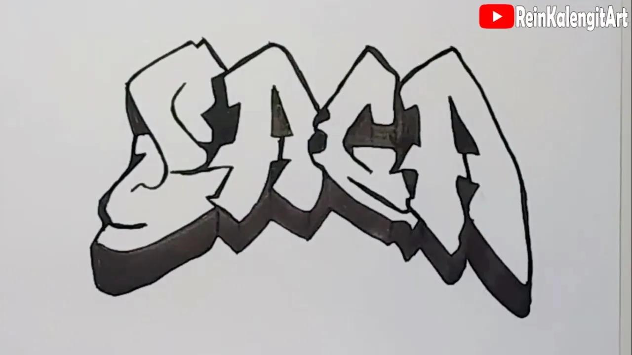 Menggambar Grafity Text Nama SAGA ( Riques ) thumbnail