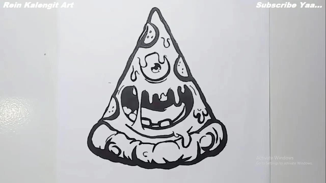 Menggambar Grafity Karakter Pizza Ada Mata Dan Mulutnya #14 thumbnail