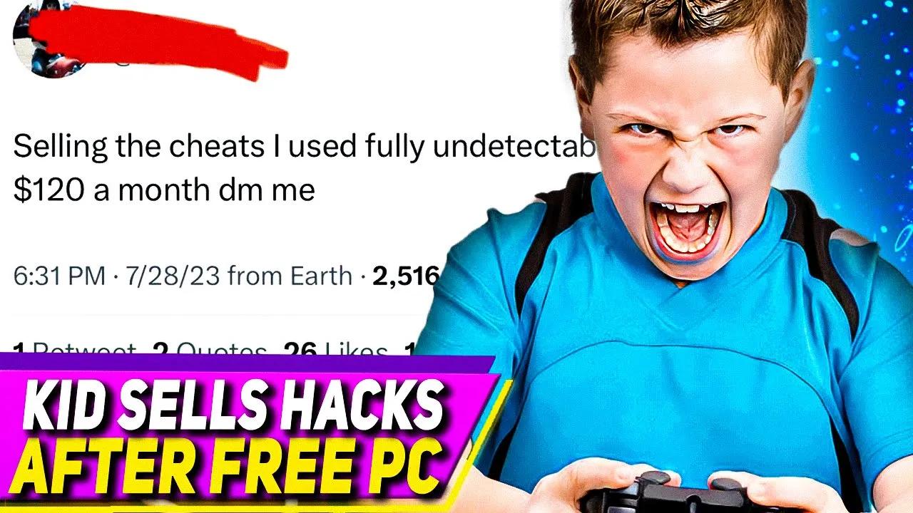 Gave him a PC and he sells cheats in Fortnite thumbnail