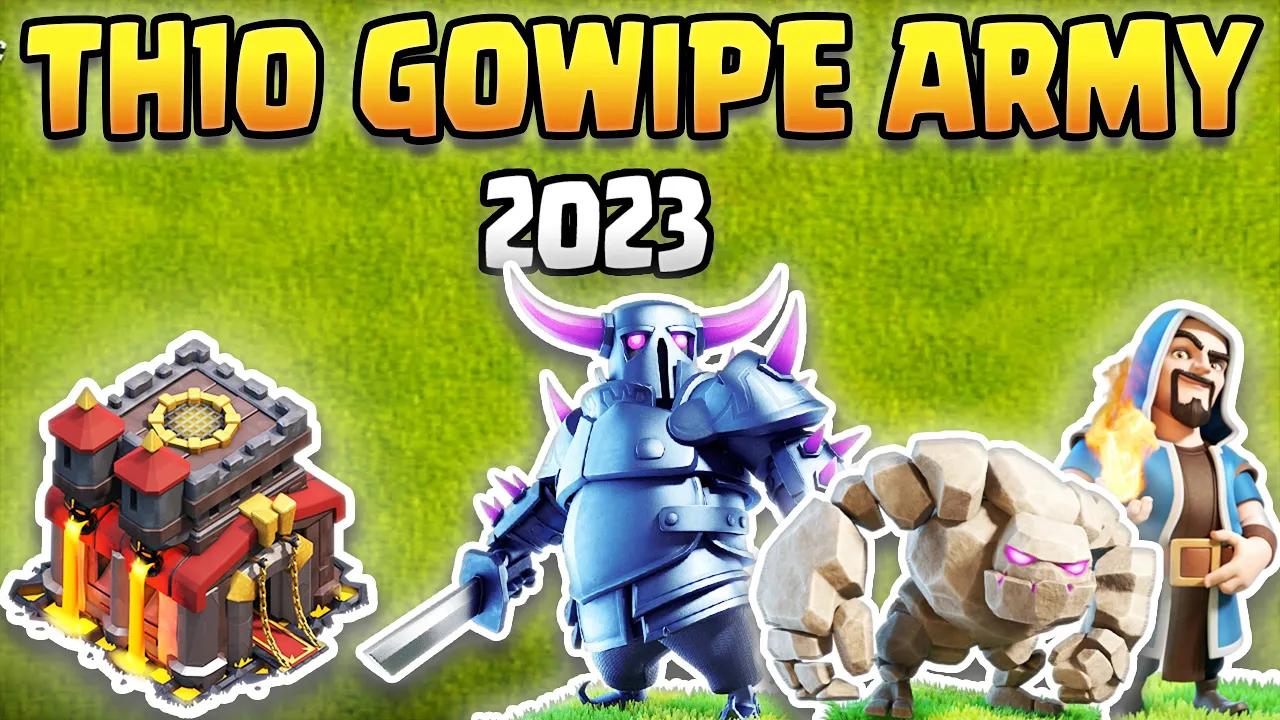 TH10 GoWiPe Attack Strategy 2023 | Golem Wizard Pekka Attack Strategy Guide in Clash of Clans (COC) thumbnail