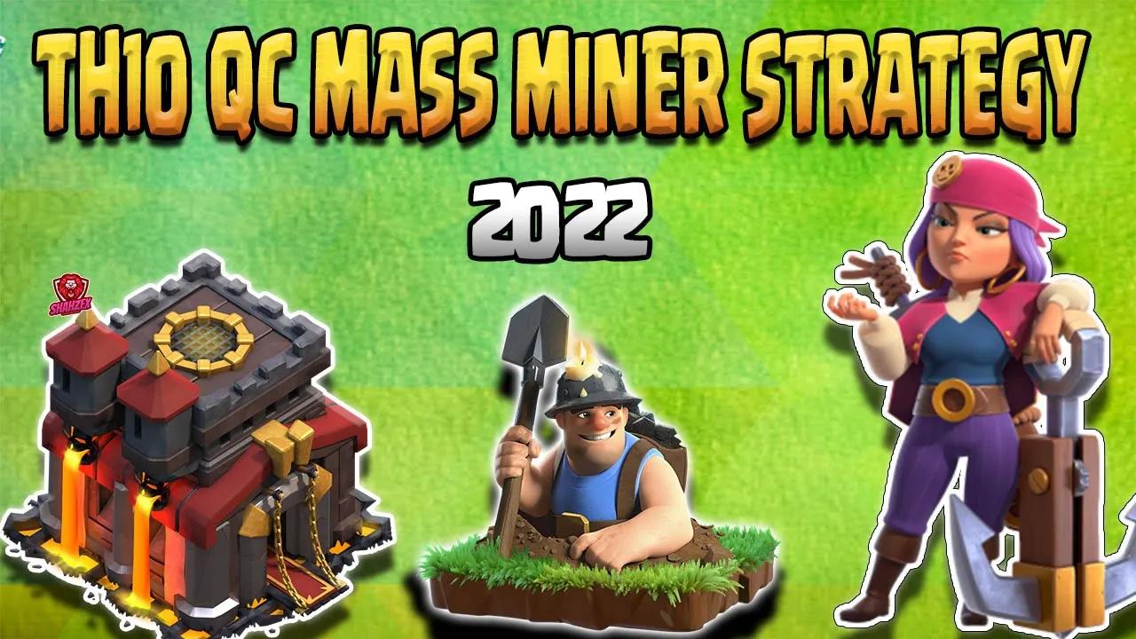 Th10 Queen Charge Mass Miner Attack Strategy | Easy and Powerful Strategy for War+Farming | (COC) thumbnail