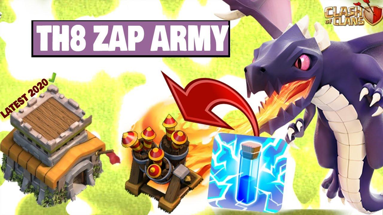 Town Hall 8 Zap Dragon Strategy 2021 | Best and Easy Army for Pushing/Farming/War | Shahzex | (COC) thumbnail