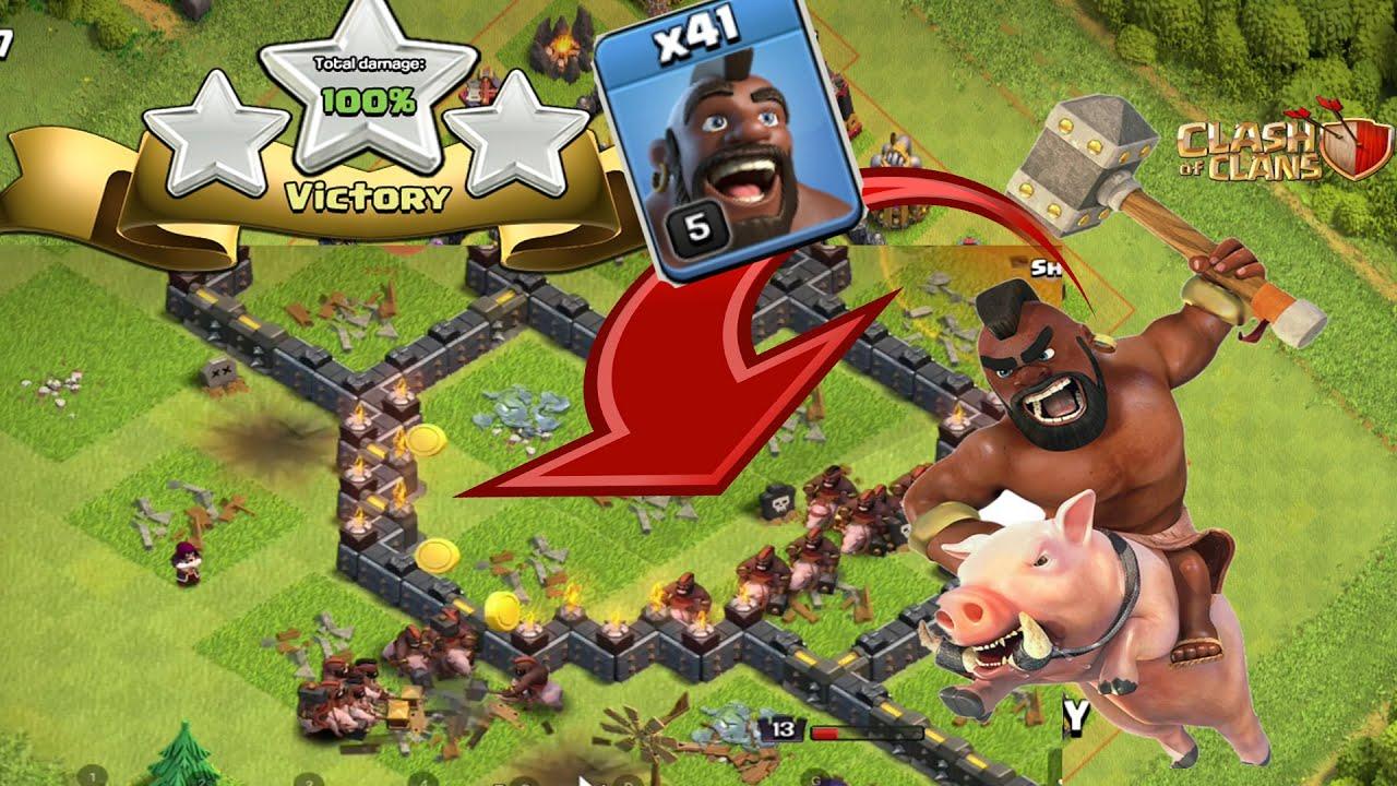 Hog attack strategy is just insane | COC - Clash of clans thumbnail