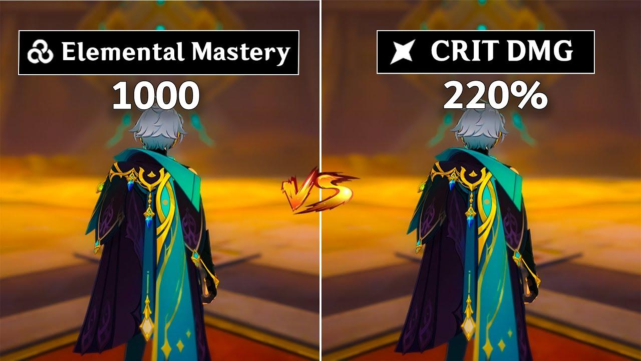 Elemental Mastery vs Crit% !! Best Build for C0 Alhaitham ? [ Genshin Impact ] thumbnail