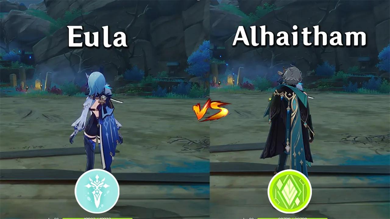 Eula vs Alhaitham! Who is the Best DPS? DPS Gameplay Comparison thumbnail