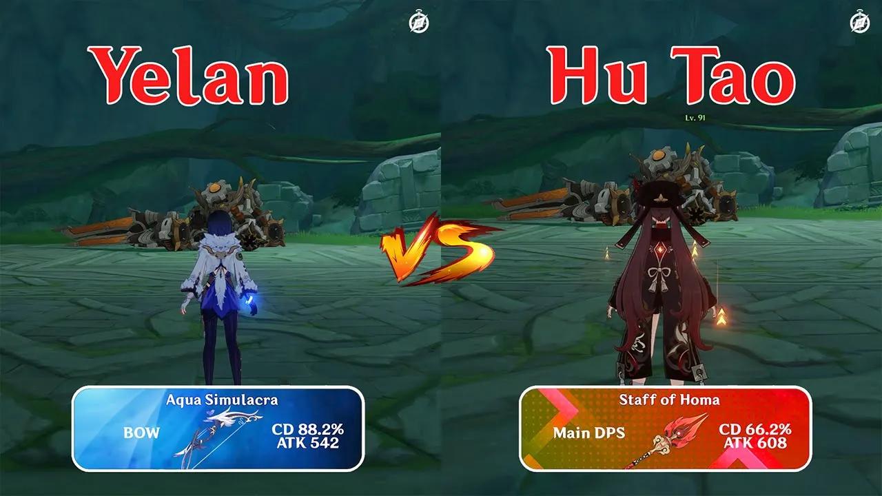 Yelan vs HuTao!!! Who is the best!! team comp!! gameplay COMPARISON thumbnail