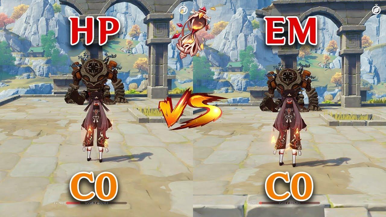 Hu Tao Build!! HP Sands vs EM Sands!! which is the best? Gameplay COMPARISON!!! thumbnail