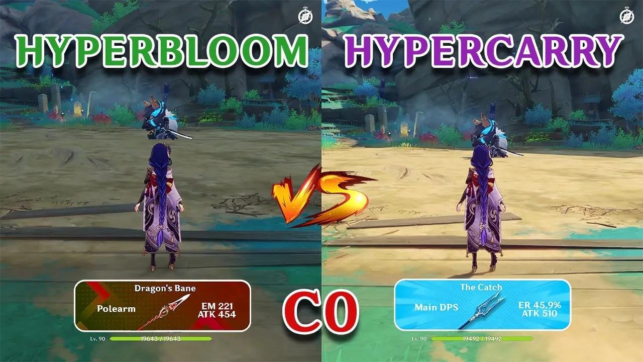 Raiden Hyperbloom vs Hypercarry !! Which one is better?? gameplay comparison!! thumbnail