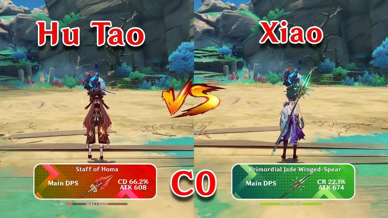 Hua Tao vs Xiao !! gameplay comparison!! Who is the best ? thumbnail