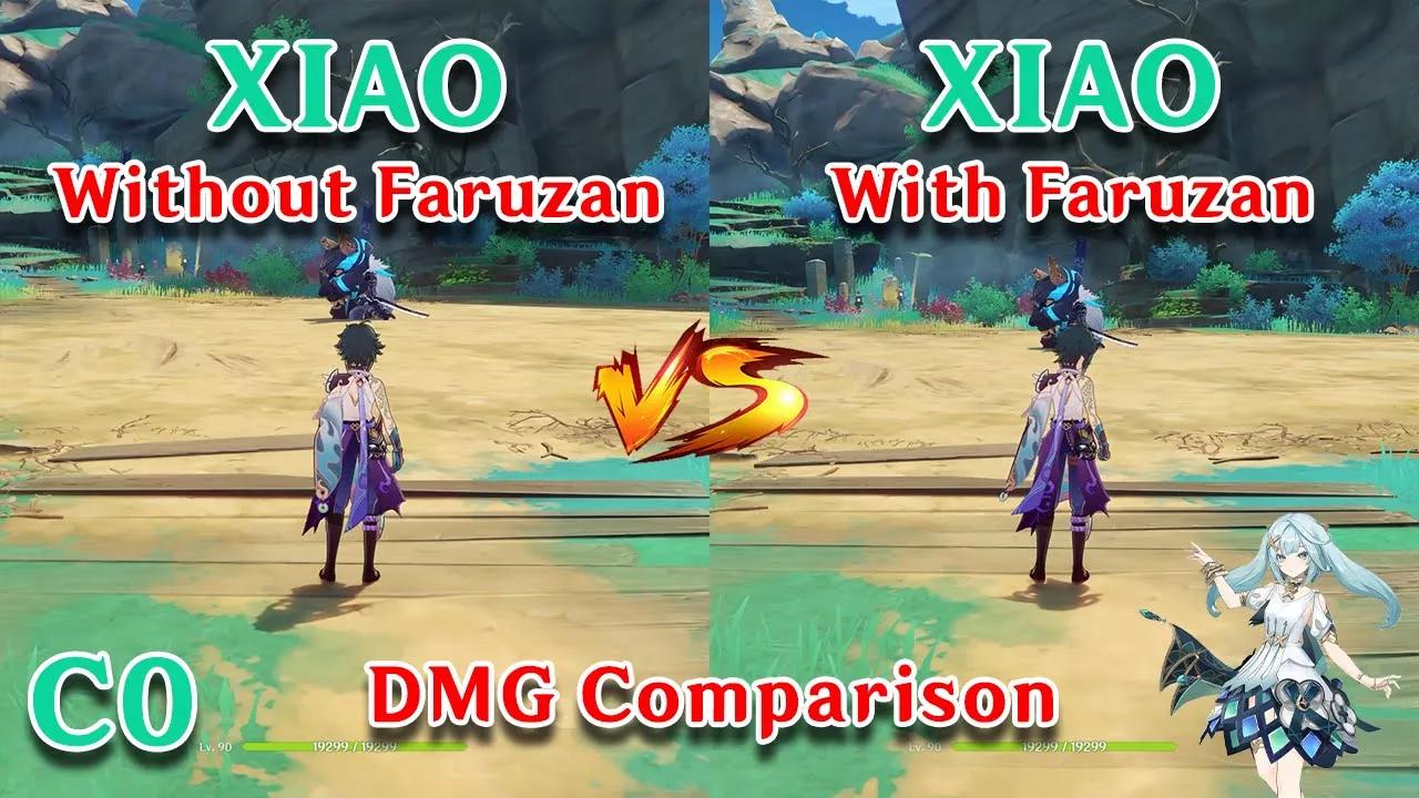 Xiao with Frauzan vs without Faruzan!! how much the difference?? Gameplay DMG Comparison!! thumbnail