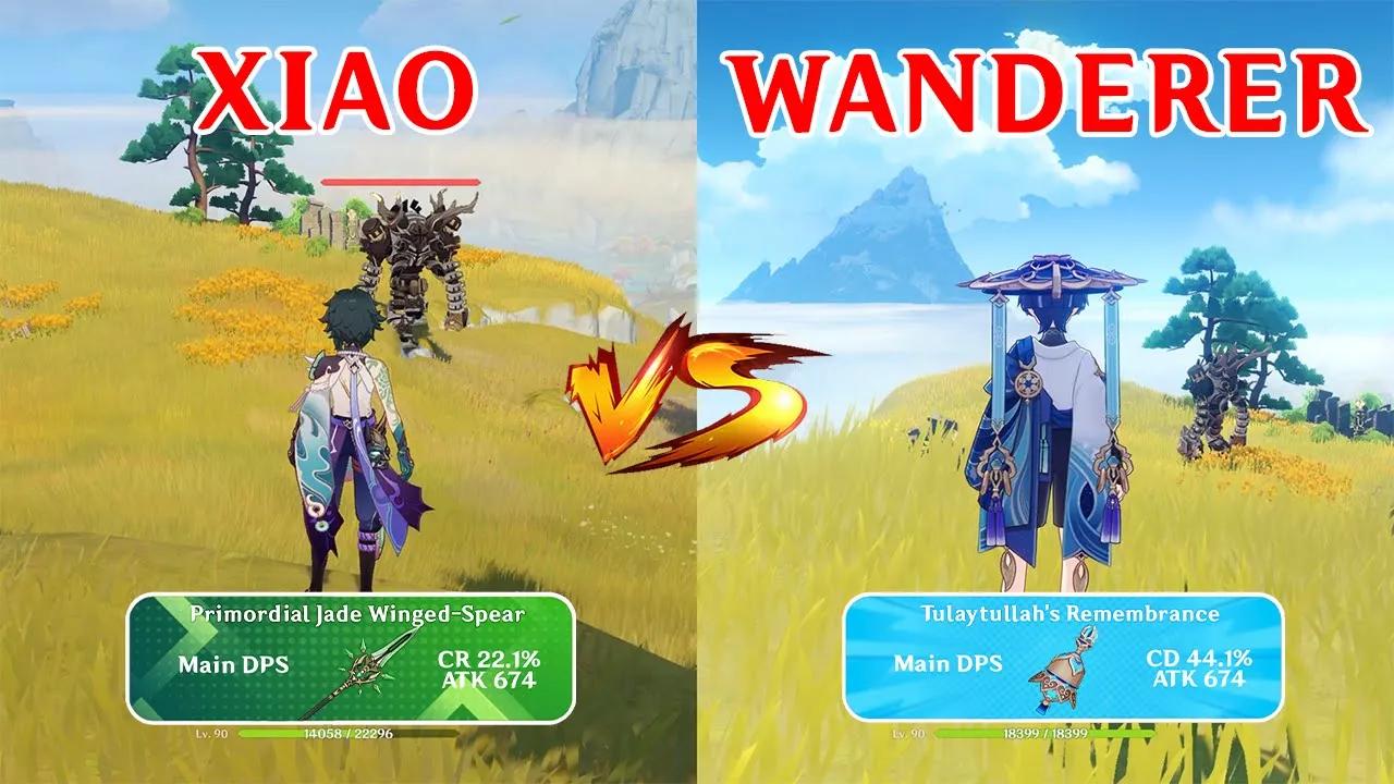 Scaramouch (Wanderer) vs Xiao!! who is the best DPS?? GAMEPLAY COMPARISON! thumbnail