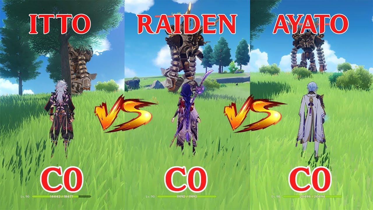 Itto vs Raiden vs Ayato!! who is the best DPS?? Gameplay COMPARISON!! thumbnail