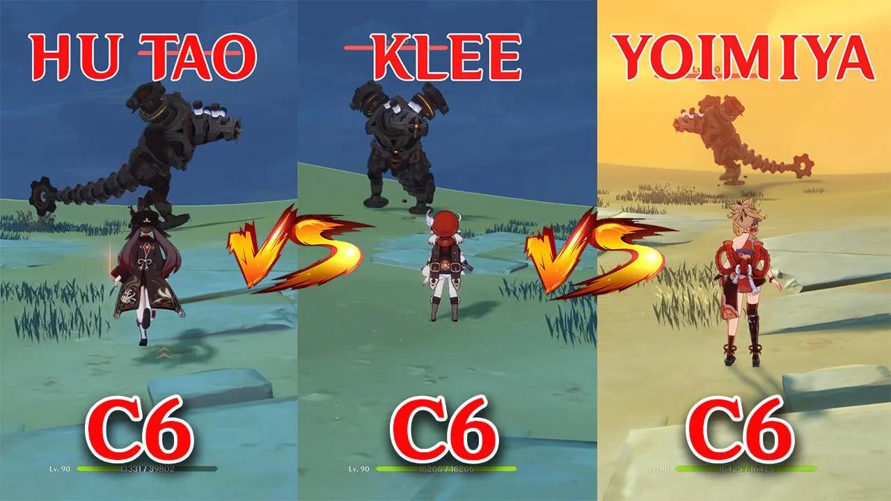 Hu Tao vs Klee vs Yoimiya! Who is the best DPS?? Gameplay COMPARISON!! thumbnail