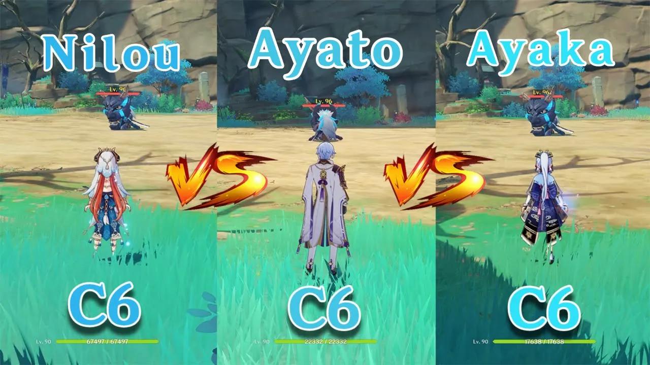 Nilou vs Ayato vs Ayaka! Who is the best DPS?? Team comp GAMEPLAY COMPARISON!! thumbnail