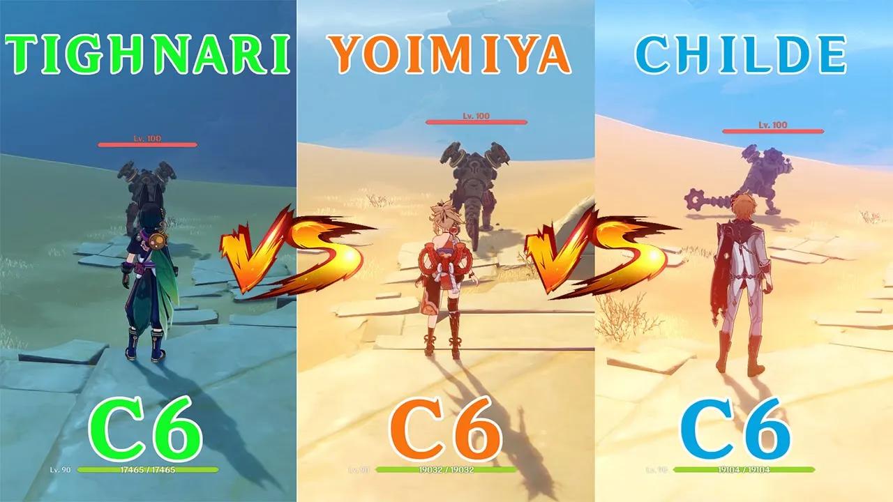 Yoimiya vs Tighnari vs Childe!! Who is the best DPS? DPS COMPARISON! thumbnail