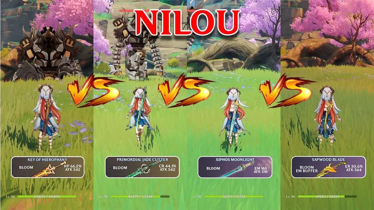 Nilou Key Of Khaj-Nisut vs Primordial Jade Cutter! Bountiful Cores!! Weapon comparisons! thumbnail