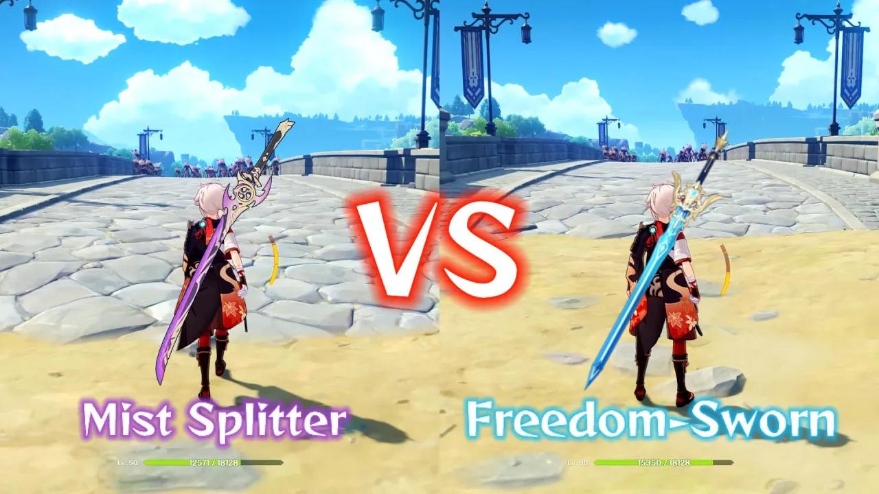 Genshin Impact - Kazuha Weapon Comparison Mistspilleter Reforged VS Freedom-Sword thumbnail