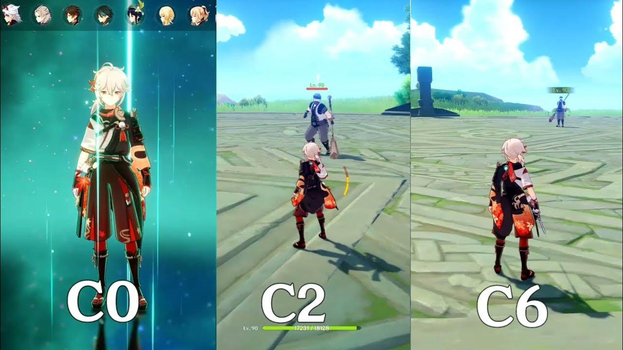 C0 Kazuha vs C2 Kazuha vs C6 Kazuha! How Much is the Difference? Comparison thumbnail