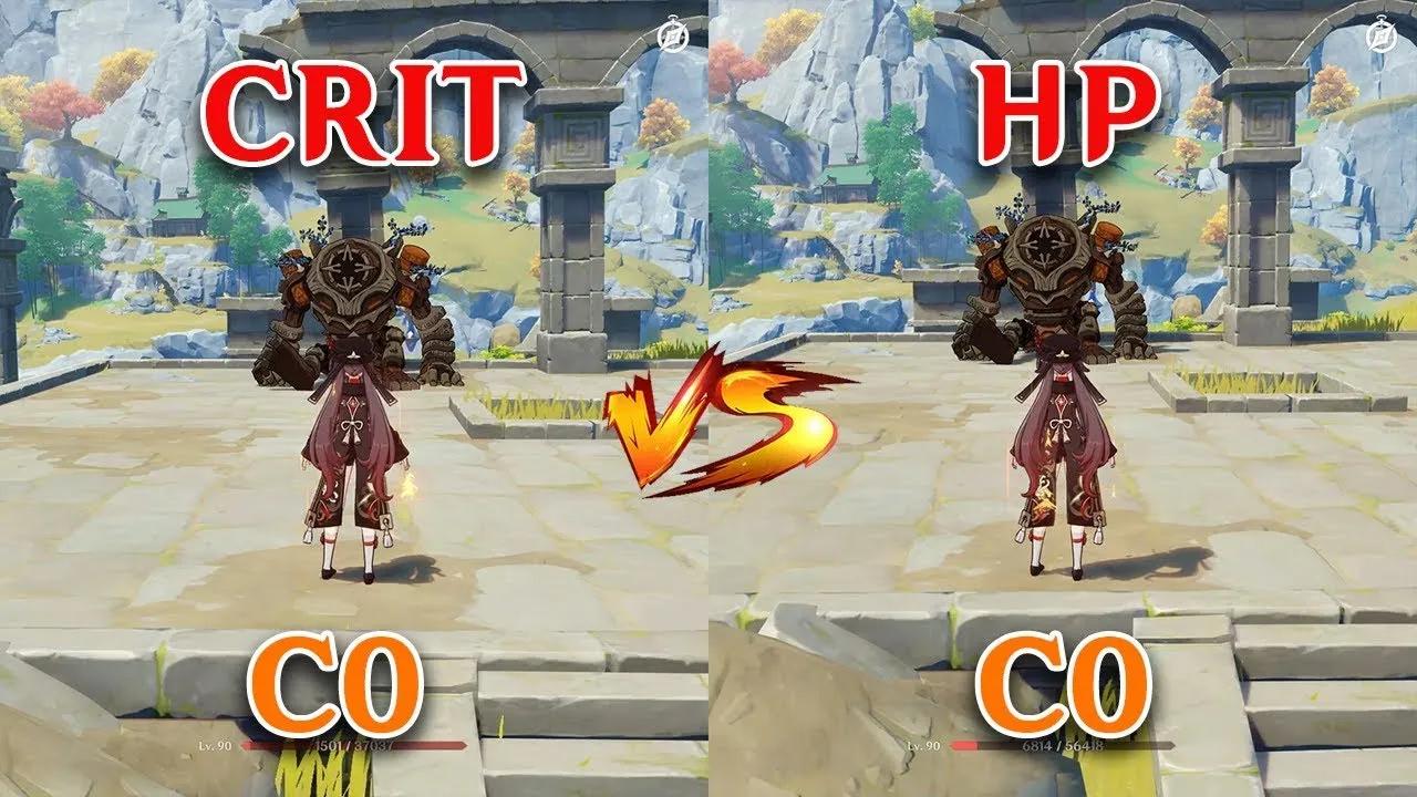 Hu Tao HP Build vs CRIT Build!! Which is the best? Gameplay COMPARISON!! thumbnail