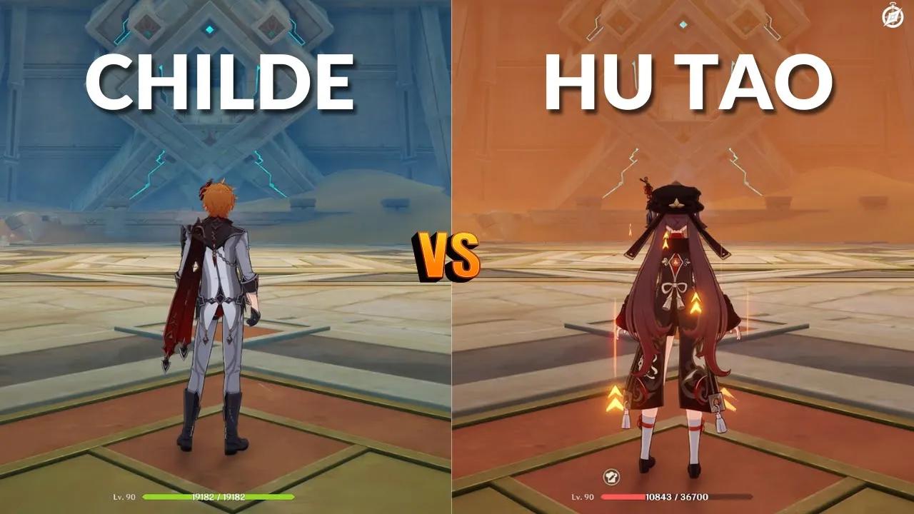 Childe vs Hutao !! Who is the best DPS ?? gameplay comparison!! thumbnail