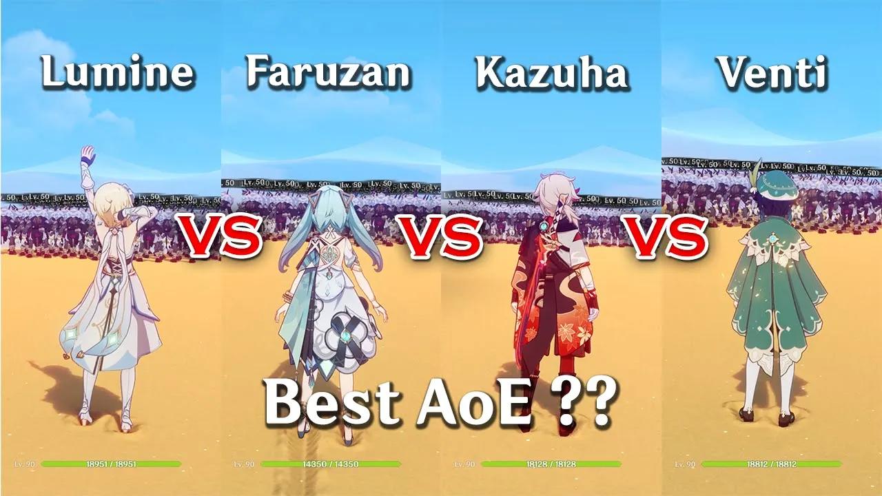 Lumine vs Faruzan vs Kazuha vs Venti! Who has the Best? | Genshin Impact | thumbnail