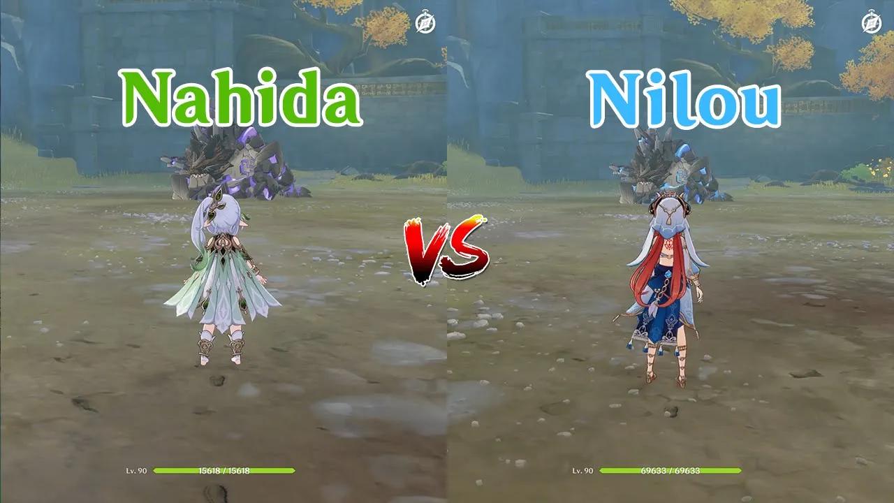 Nahida vs Nilou gameplay ! what  is the Difference? [ Genshin Impact ] thumbnail