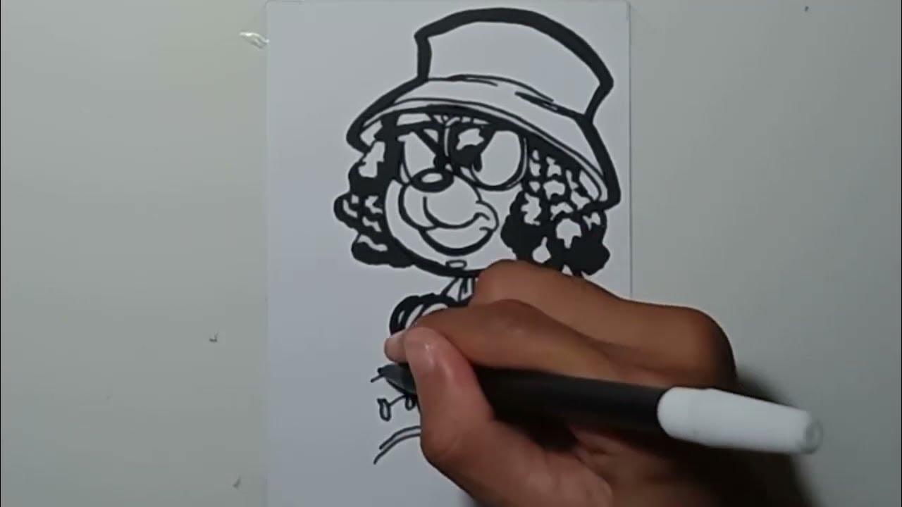 Drawing graffiti character bear glasses thumbnail