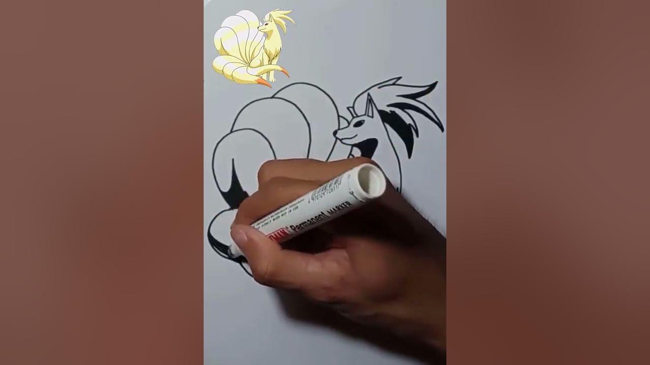 Drawing Pokemon NINETALES 1MNT thumbnail