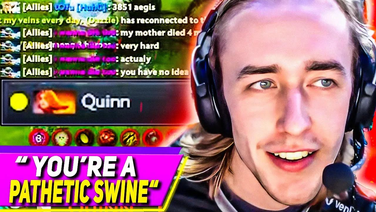 Quinn Exposed for Flaming Streamer in Game (Dota 2 Pro) thumbnail