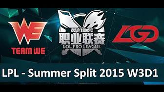 WE vs LGD Tencent LPL Summer Split 2015 W3D1 WE vs LGD Gaming Game 1 highlights thumbnail