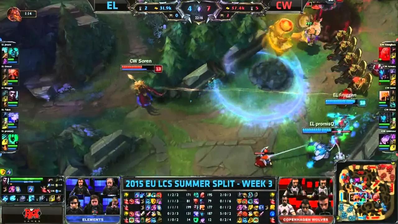 EL vs CW EU LCS Championship series Summer Split 2015 W3D2 Elements vs Copenhagen Wolves Game Highli thumbnail