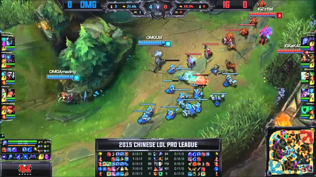 OMG vs IG Tencent LPL Summer Split 2015 W4D2 OMG vs Invictus Gaming Game 1 highlights thumbnail