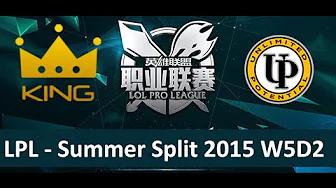 KG vs UP Tencent LPL Summer Split 2015 W5D2 King vs Unlimited Potential Game 2 highlights thumbnail