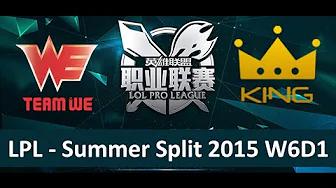 WE vs KG Tencent LPL Summer Split 2015 W6D1 Team WE vs King Game 1 Highlights thumbnail