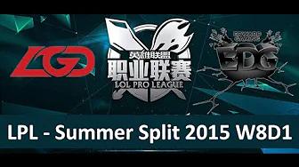 LGD vs EDG Tencent LPL Summer Split 2015 W8D1 LGD Gaming vs Edward Gaming Game 1 Highlights thumbnail