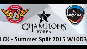 SKT vs CJ LCK Champions Summer Split 2015 W10D3 SK Telecom vs CJ Entus game 2 highlights thumbnail